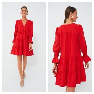 Tuckernuck Pomander Place Red Crepe Kenzo Dress